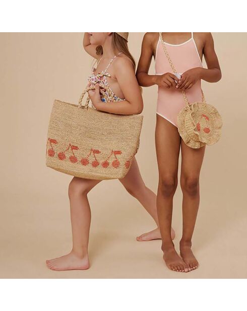 Sac en Raphia Cerise Fina beige