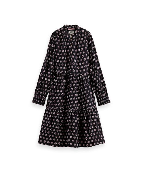 Robe Longue Fleurie bleu nuit