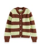 Gilet Rayé marron/vert