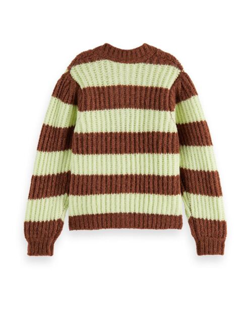 Gilet Rayé marron/vert