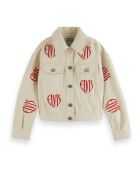 Veste Denim Collaboration Scotch & Soda x Elvis blanche