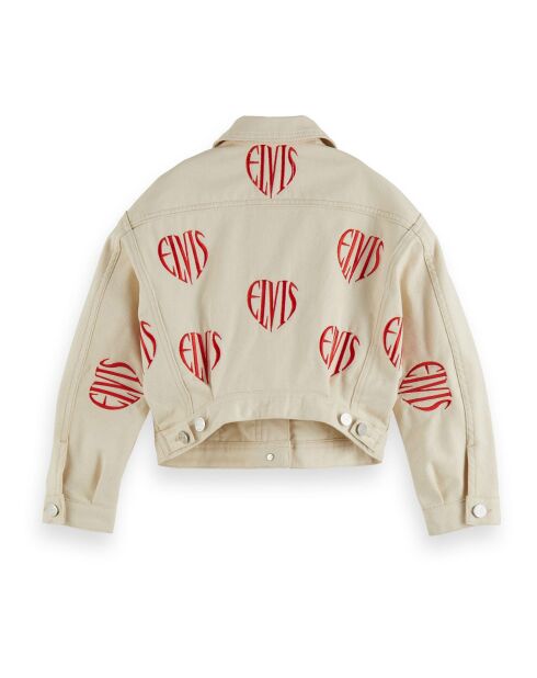 Veste Denim Collaboration Scotch & Soda x Elvis blanche