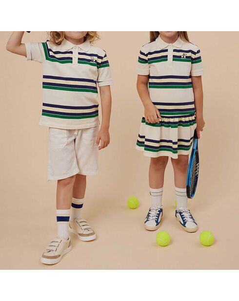 Robe Damia Jersey écru/bleu/vert