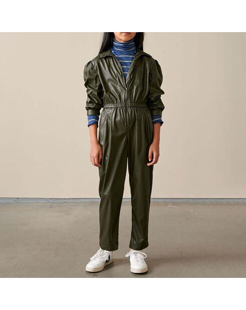Combinaison Pilots Cuir Vegan vert kaki