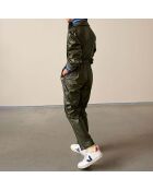 Combinaison Pilots Cuir Vegan vert kaki