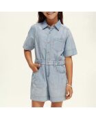 Combishort Lightweight denim clair