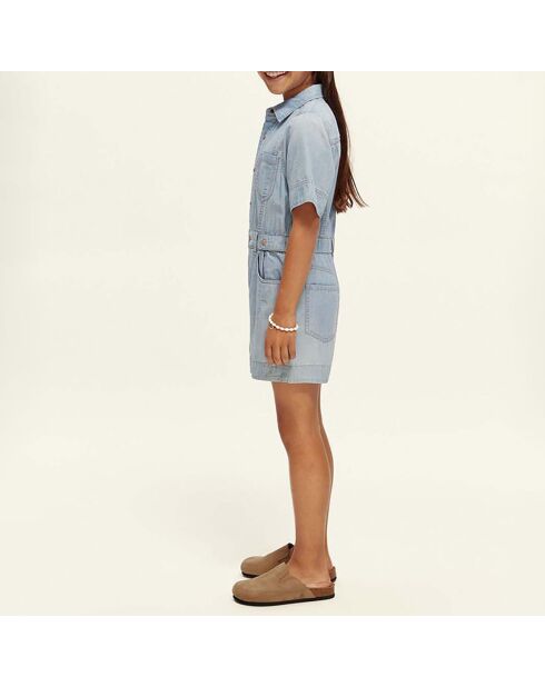 Combishort Lightweight denim clair