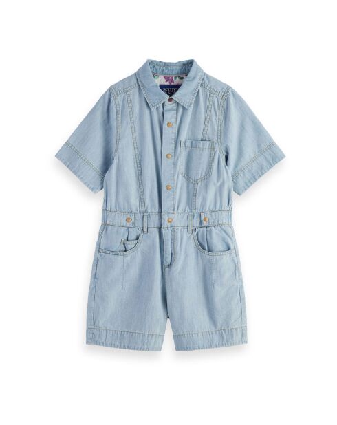 Combishort Lightweight denim clair