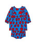 Robe Pommes à Volants bleue