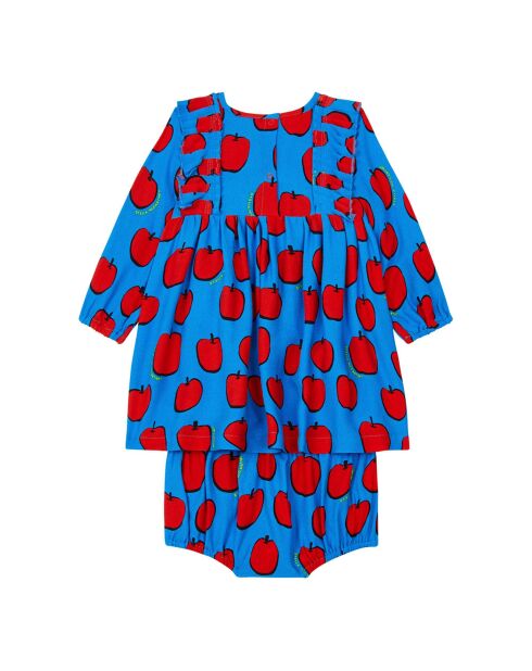 Robe Pommes à Volants bleue
