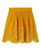 Jupe en Coton Bio Broderie Anglaise jaune