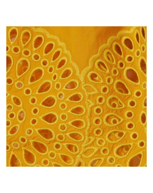 Jupe en Coton Bio Broderie Anglaise jaune