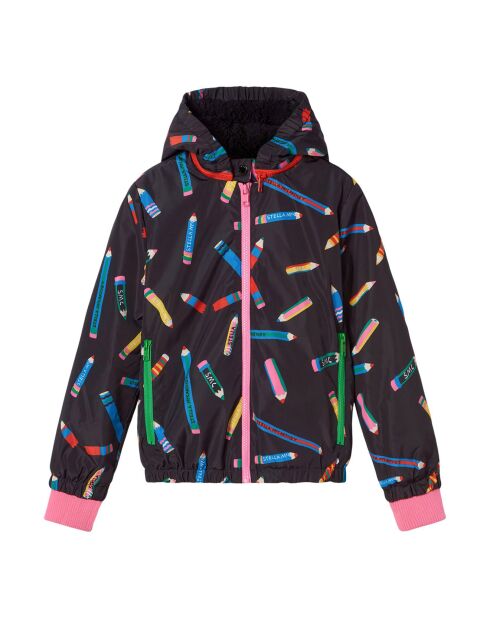 Blouson Polyester Recyclé Crayons noir