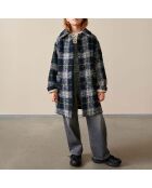 Manteau Fourré  Craft Carreaux Alpaga bleu marine