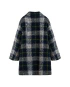 Manteau Fourré  Craft Carreaux Alpaga bleu marine