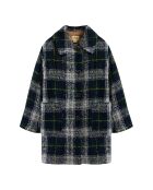 Manteau Fourré  Craft Carreaux Alpaga bleu marine