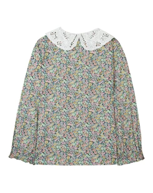 Blouse Col Brodé Liberty Exclusif noir/multicolore