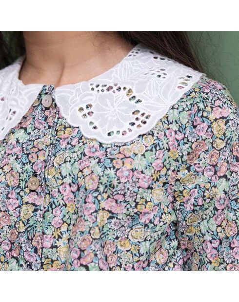 Blouse Col Brodé Liberty Exclusif noir/multicolore