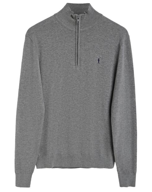 Pull Rigby Go Zipper Neck gris