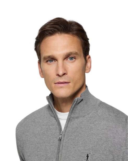 Pull Rigby Go Zipper Neck gris