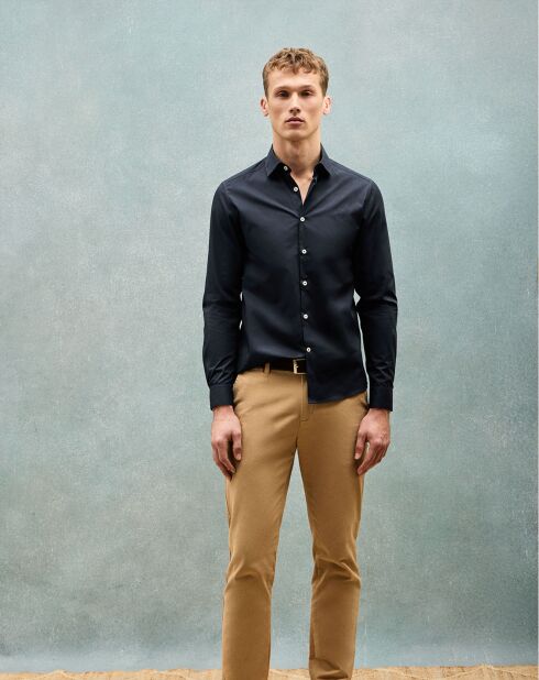 Chemise Popeline Monogram bleu marine
