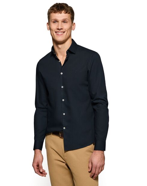 Chemise Popeline Monogram bleu marine