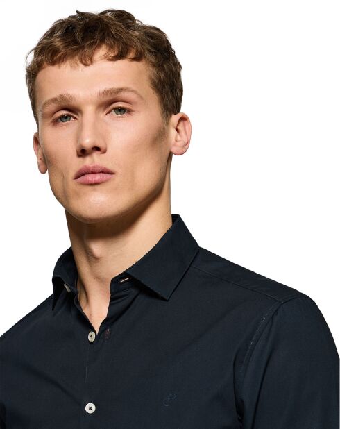 Chemise Popeline Monogram bleu marine