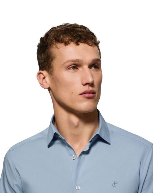 Chemise PopelineMonogram bleu ciel