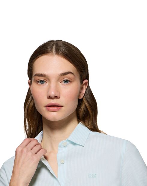 Aquamarinfarbenes Oxford-Blockhemd