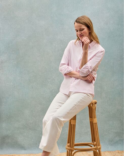 Chemise Oxford Block rose clair