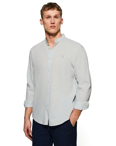 Camicia Rigby Go in misto lino verde chiaro