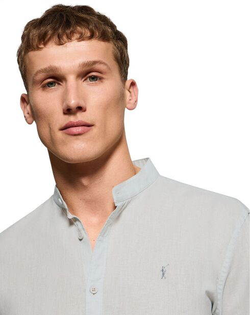 Camicia Rigby Go in misto lino verde chiaro