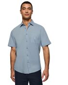 Chemise en Lin mélangé manches courtes Rigby Go Pocket bleu ciel
