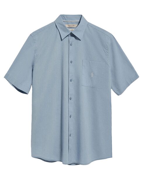 Chemise en Lin mélangé manches courtes Rigby Go Pocket bleu ciel