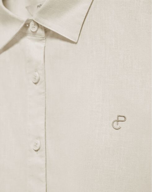 Chemise en Lin mélangé Pc Monogram beige