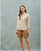 Chemise en Lin mélangé Pc Monogram beige