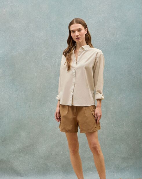 Chemise en Lin mélangé Pc Monogram beige