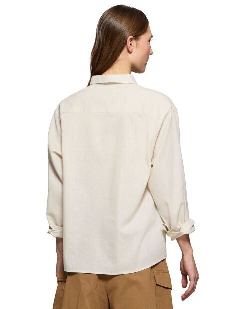 Chemise en Lin mélangé Pc Monogram beige