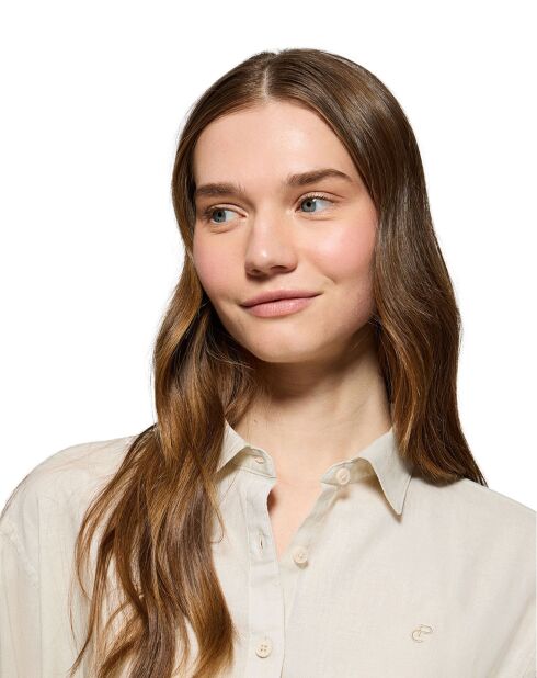 Chemise en Lin mélangé Pc Monogram beige