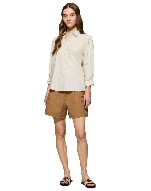 Chemise en Lin mélangé Pc Monogram beige