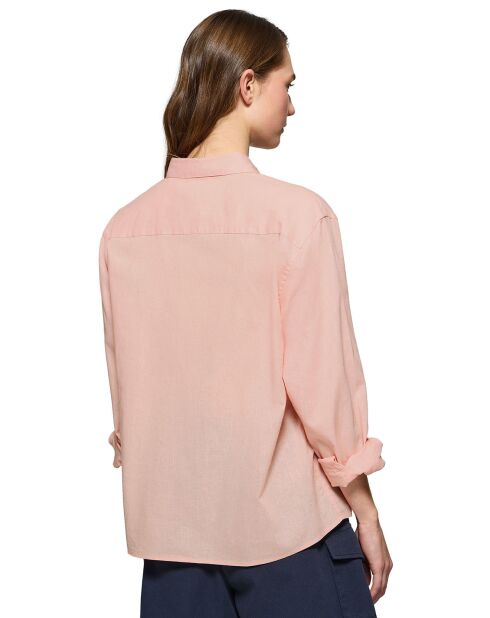 Chemise en Lin mélangé Pc Monogram saumon