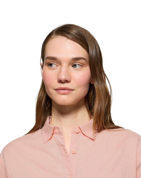 Chemise en Lin mélangé Pc Monogram saumon