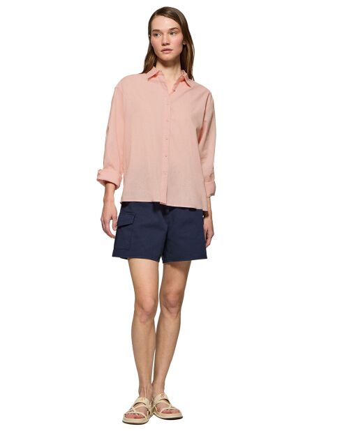 Chemise en Lin mélangé Pc Monogram saumon