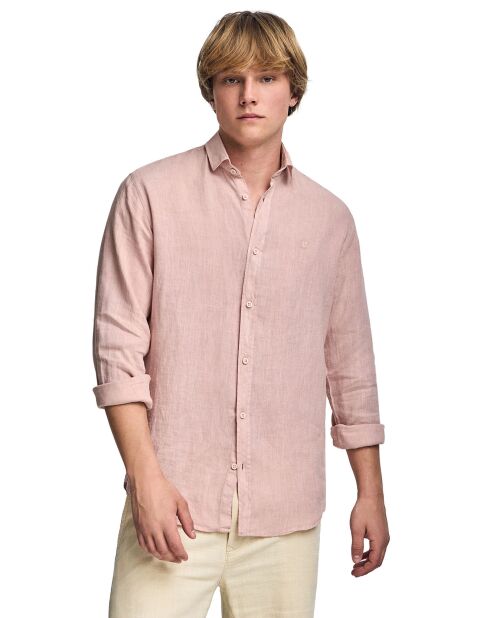 Chemise 100% Lin Pc Monogram rose