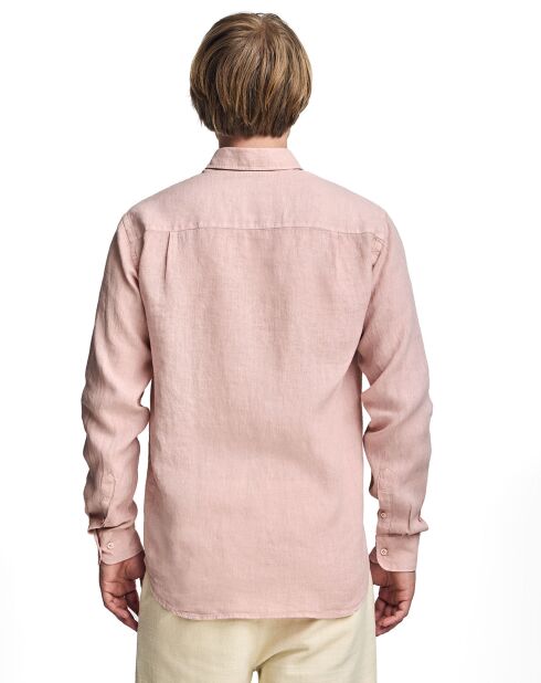 Chemise 100% Lin Pc Monogram rose