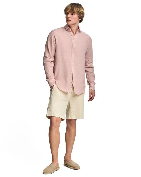 Chemise 100% Lin Pc Monogram rose