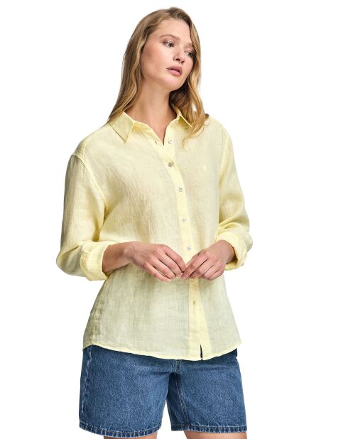 Chemise 100% Lin Pc Monogram jaune clair