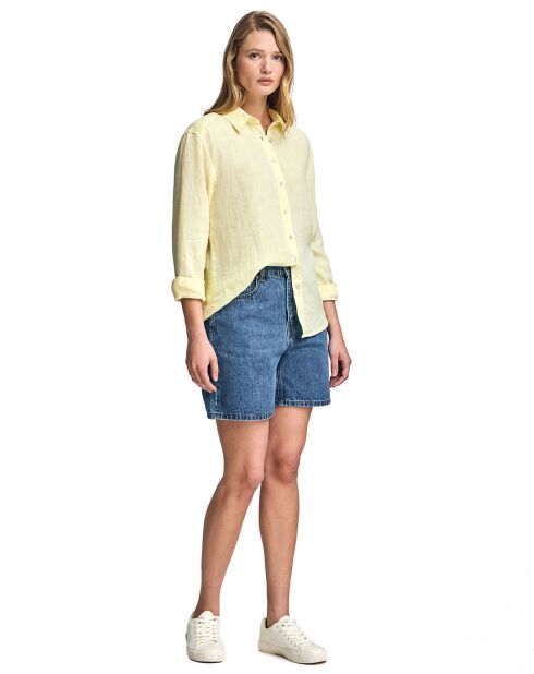 Chemise 100% Lin Pc Monogram jaune clair