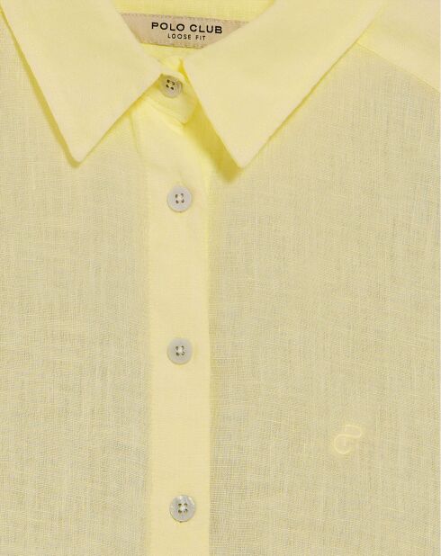 Chemise 100% Lin Pc Monogram jaune clair