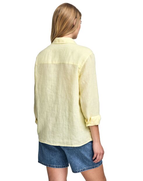 Chemise 100% Lin Pc Monogram jaune clair